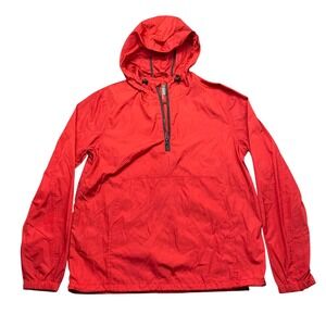 ASOS Mens Red Quarter Zip Hooded Windbreaker Jacket Anorak Size M 06976739